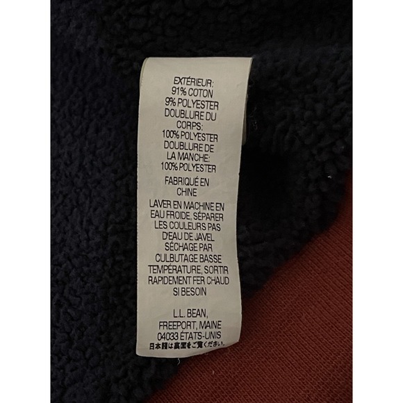 Katahdin Iron Works LL Bean Sherpa Lined Full Zip Sweater Sz L Rust Orange Heavy - Picture 7 of 7